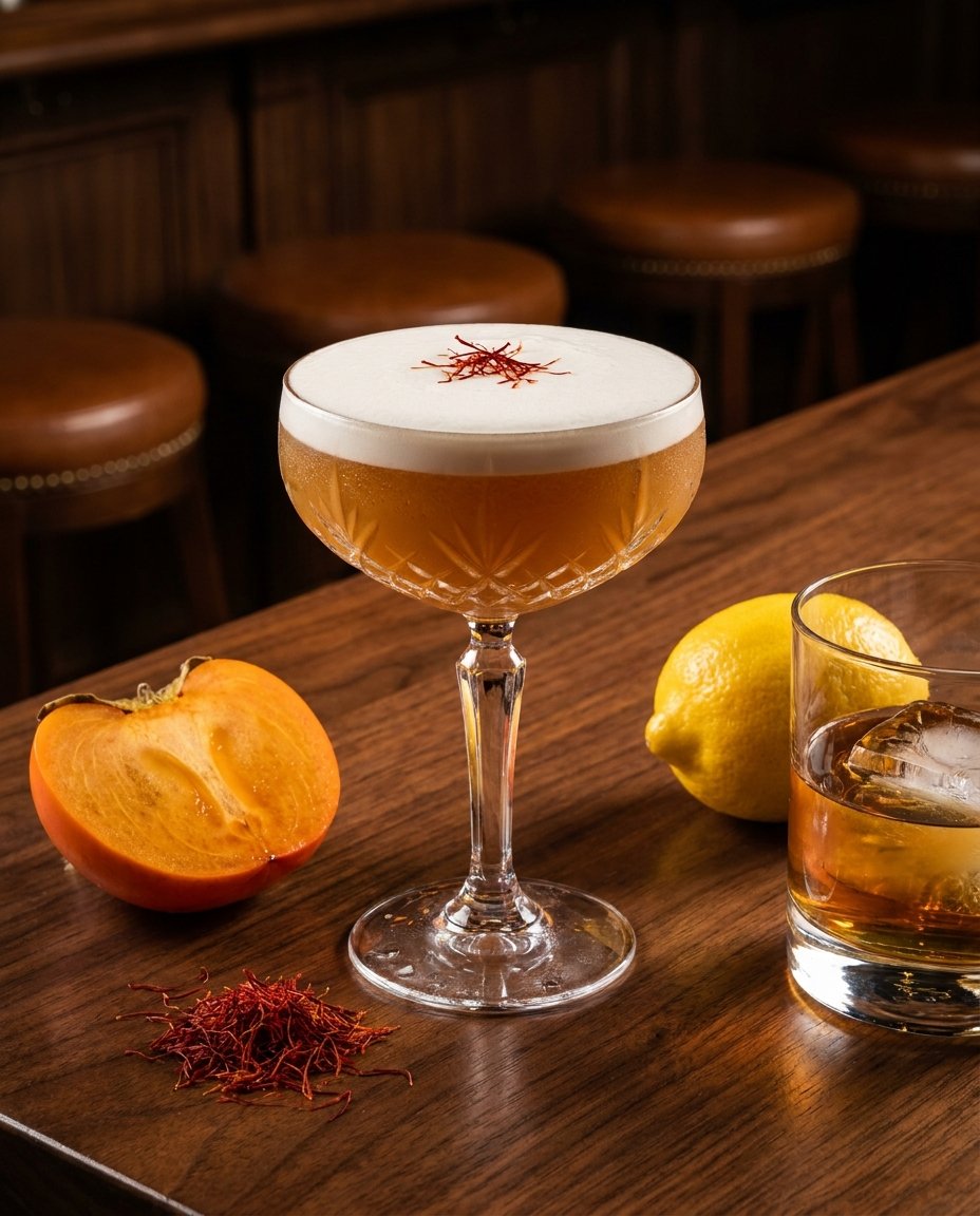 Persimmon Saffron Sour